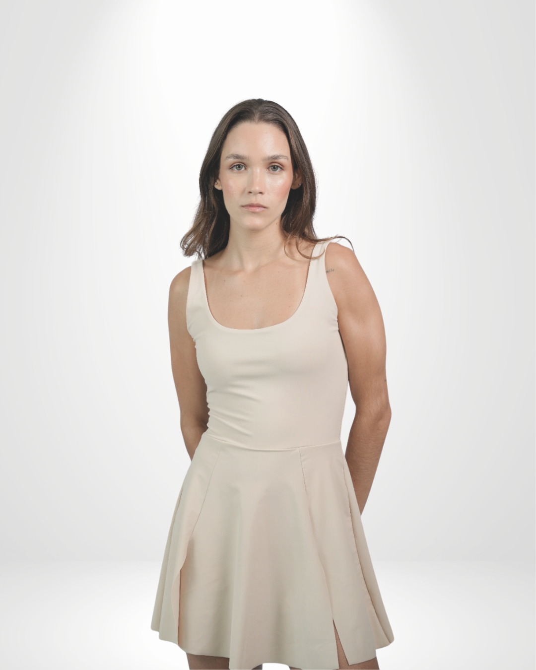 Court Game Dress in Beige
