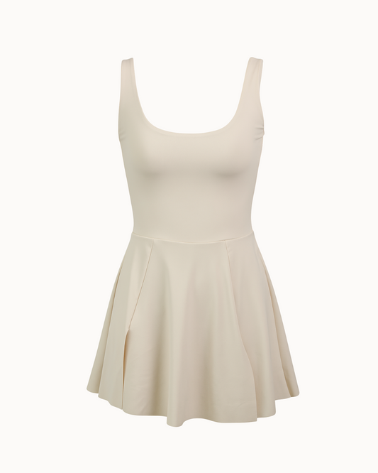 Court Game Dress in Beige
